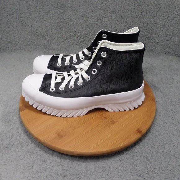 Converse Chuck Taylor All Star Lugged 2.0 Black Leather High Top Shoes A03704C - Picture 4 of 10